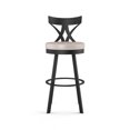 thumbnail image 2 of Amisco Washington 26 in. Swivel Counter Stool - Cream Faux Leather / Black Metal, 2 of 9