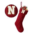 thumbnail image 1 of TETOU Bas de Noël avec Lettre Initiale 18 Pouces Bas pour Décoration de Noël - Rouge N, 1 of 6