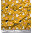 thumbnail image 1 of Soimoi Poly Georgette Fabric Heart,Footprint & Cat Animal Print Fabric by Yard 52 Inch Wide, 1 of 3