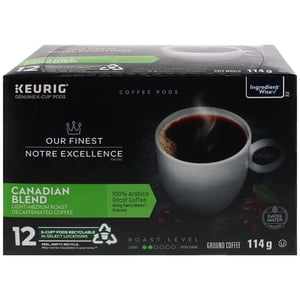 Our Finest Canadian Mélange de café haché décaféiné