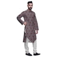 thumbnail image 2 of Atasi Button Down Asymmetric Printed Long Sleeve Rayon Kurta Pyjama Set, 2 of 4