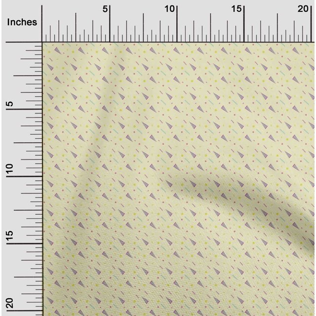 oneOone Silk Tabby Fabric Dot|Zig Zag & Triangle Geometric Printed Craft Fabric BTY 42 Inch Wide