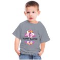 thumbnail image 1 of EGNMCR Blouses & Chemises à Manches Courtes Col Rond pour Tout-Petits Garçons Filles Mode Imprimé Ufs de Lapin de Pâques, 1 of 4