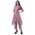 thumbnail image 3 of Moomaya Women's Plus Size Printed Asymmetric Kurti Pant Set, Cotton Chanderi, 1 Count, 3 of 6