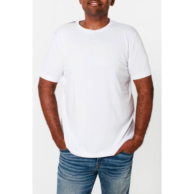 T-Shirt Blanc à Col Rond à Dos Ouvert Adaptatif pour Hommes