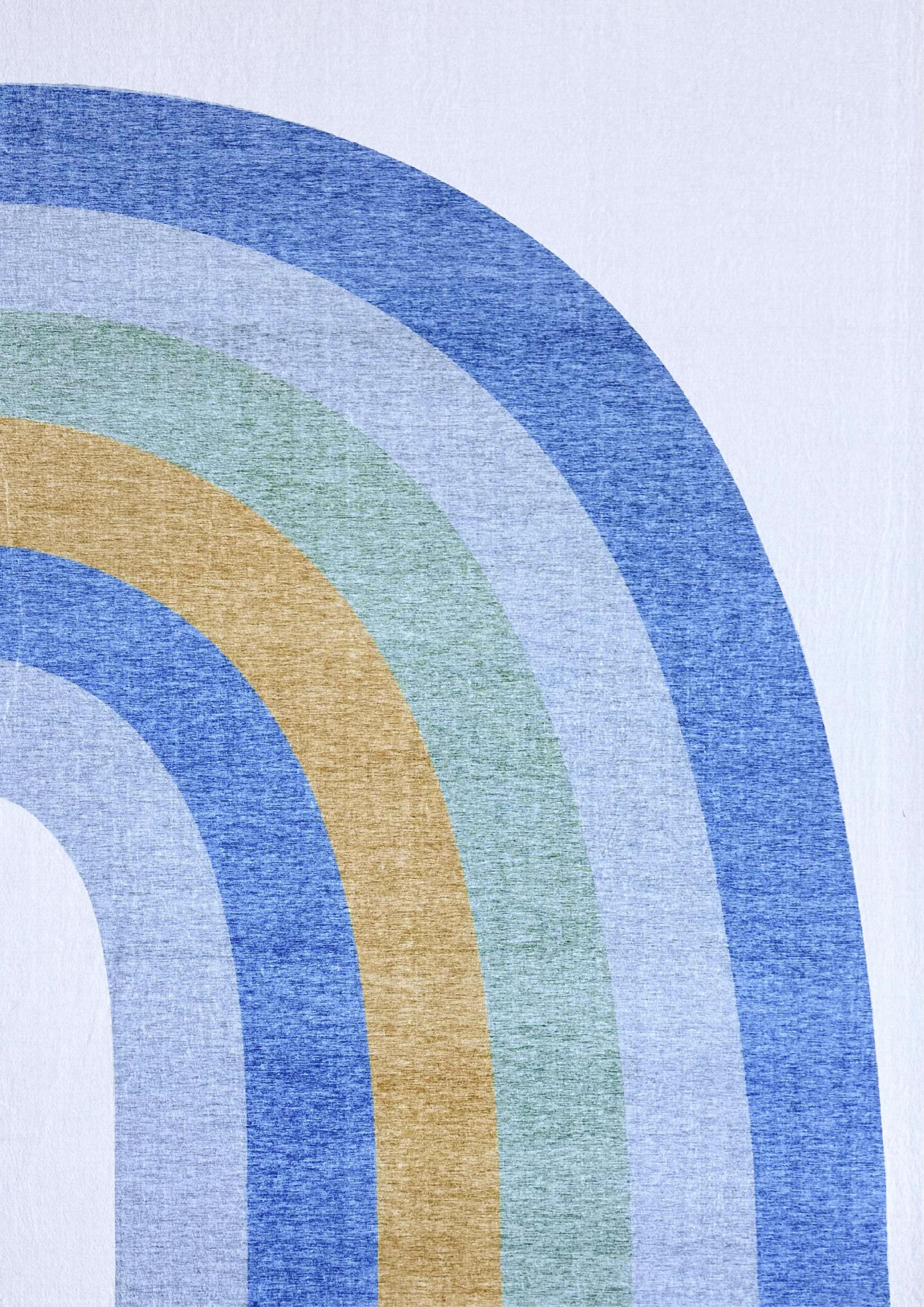 Tapis doux pour la zone de jeu Rug Branch Soft Steps Rainbow, bleu clair ivoire - Garcons et filles dans la salle de jeux, la chambre d'enfant, la chambre