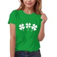 thumbnail image 3 of MKOSPLRT T-Shirts Trèfle pour Garçon Fille Fête de la Saint-Patrick T-Shirts à Manches Courtes Col Rond T-Shirts Graphiques avec Nœud Blouses Coupe Ample 3-15 Ans, 3 of 6