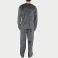 thumbnail image 4 of Kcodviy Mens Leisure Soft Home Cuffed Pants for Elderly Men Solid Color Shirt Pants Pajamas for Men Cotton 3 Cutes Pajama Set Home Service Fun Mens Pajamas Set Two Piece Set Long Fleece Warm Pyjamas, 4 of 6