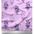 thumbnail image 1 of Soimoi Poly Georgette Fabric Leaves & Floral Block Printed Fabric 1 Yard 52 Inch Wide, 1 of 3
