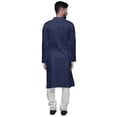 thumbnail image 3 of Atasi Solid Long Kurta For Men Mandarin Collar Casual Party Dress Shirt, 3 of 5