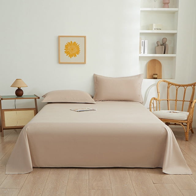Birdeem Queen Size Bed Sheet Set with Pillowcases, 3-Piece Polyester Deep Pocket Sheets, Easy Care Wrinkle Free Solid Color Bedding, Fits Mattress Up to 16 Inches