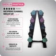 thumbnail image 2 of HolaHatha 2, 3, 5, 8, & 10 lb Neoprene Dumbbell Free Weight Set w/ Rack, Pastel, 2 of 12