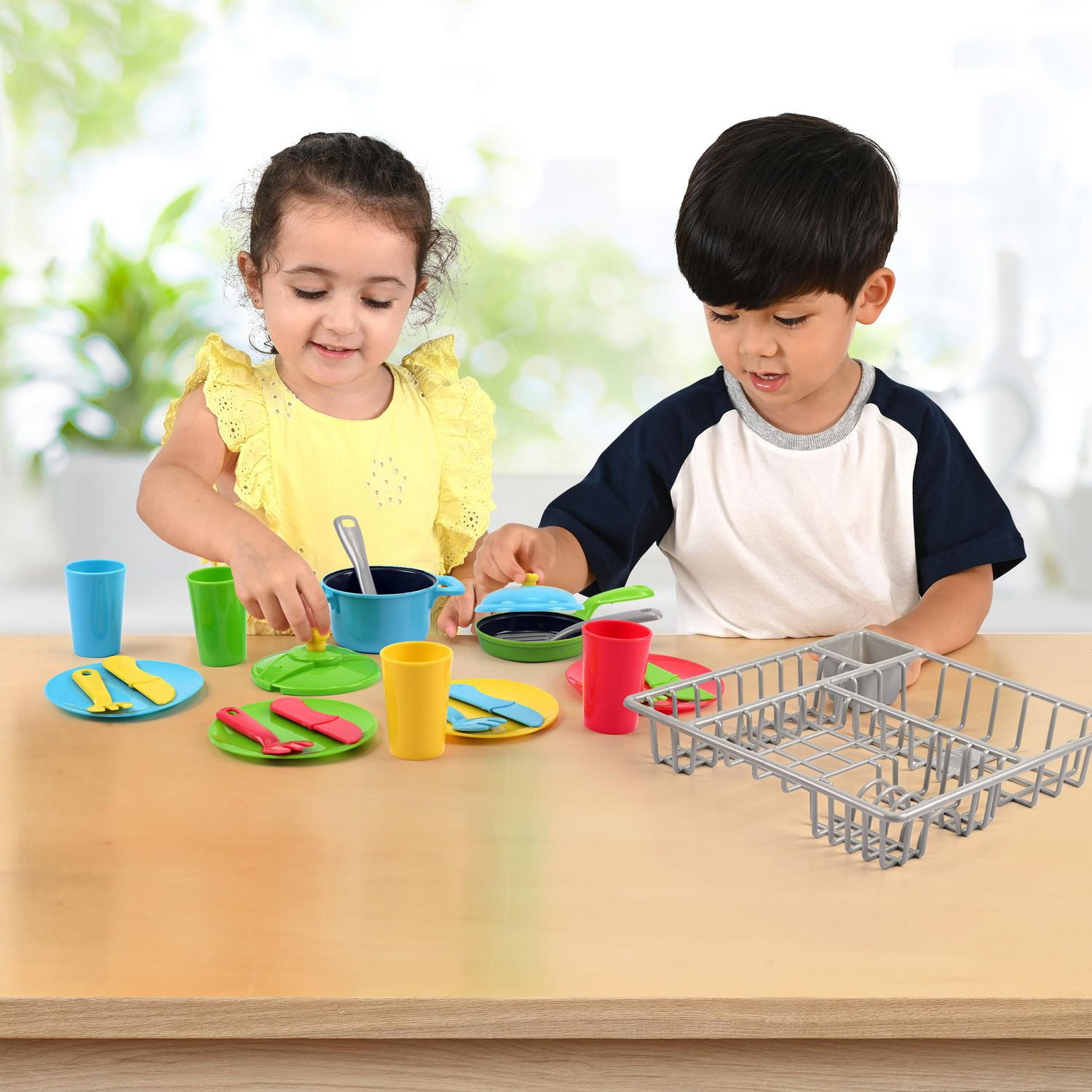 Ensemble égouttoir à vaisselle pour le jeu Kid Connection 23 Pièces