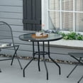 thumbnail image 2 of Outsunny Table à Manger Extérieur Rond de 31,5 Pieds avec Trou pour Parasol, Cadre en Acier Enduit de Poudre, Noir (1 Unité), 2 of 10
