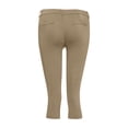 thumbnail image 4 of Timegard Capri Pants for Women Low Waisted Button Skinny Solid Color Leggings Work Pants with Pockets, 4 of 6
