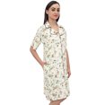 thumbnail image 2 of Bimba Chemise de Nuit Brune à Manches Courtes pour Femmes à Imprimé Floral avec Poches - 14, 2 of 6