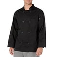 thumbnail image 2 of Chef Code Men's 8 Pearl Button Chef Coat, Black, 2X, 2 of 6