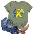 thumbnail image 3 of UANWENN T-Shirts Décontractés pour Femmes avec Imprimé Ruban de Sensibilisation au Cancer, Manches Courtes, Col Rond, Style de Base pour le Quotidien, T-Shirts Surdimensionnés pour Femmes, Haut Athlétique à Manches Courtes, Haut Femme Ample Femmes, 3 of 4
