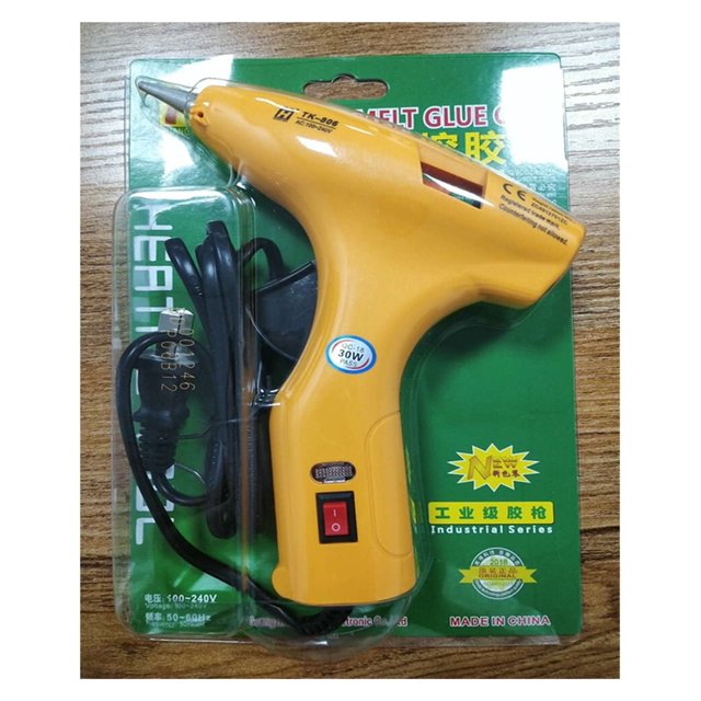 Pistolet à Colle Chaude Mini Réglable 30W en Option pour Artisanat École Bricolage Arts Maison Réparations Rapides, Préchauffage Rapide