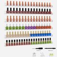 thumbnail image 1 of Clear Nail Polish Wall Rack with Removable End Caps Set of Acrylic Nail Polish Organizer Wall Mounted Fall-proof Nail Polish Sorage Shelves for Bottles, 1 of 6