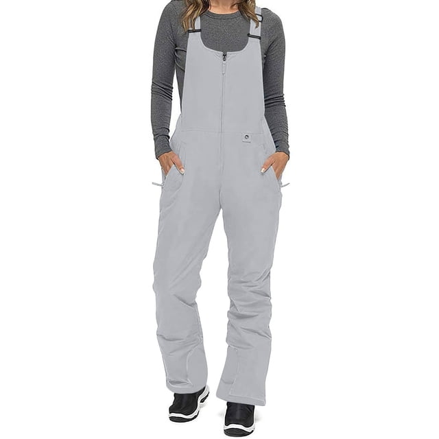 Salopettes de Neige pour Femmes Ski Imperméables Isolées Salopettes Ripstop Pantalons de Planche à Neige Combinaison d'Hiver Sans Manches