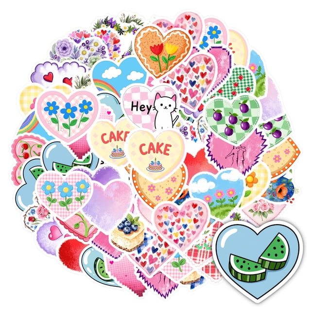 35pcs-100pcs Heart Stickers Floral Cute Stickers Animal Stickers for Laptops Notebooks Suitcases