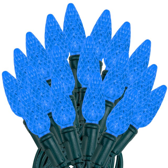 Novelty Lights 24FT 70 LED C6 Blue LED Christmas Outdoor String Lights