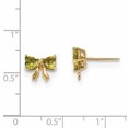 thumbnail image 2 of 14K Yellow Gold Gold Polished Peridot Bow Post Earrings, 2 of 2