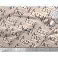 thumbnail image 2 of Soimoi White polyester Crepe Fabric Floral Love Text Print Sewing Fabric Yard 52 Inch Wide, 2 of 5