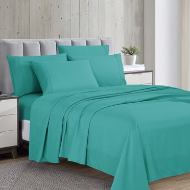 Ensemble de draps de luxe Swift Home 6 pièces avec taie d'oreiller additionnelle, Double, Bleu Larkspur