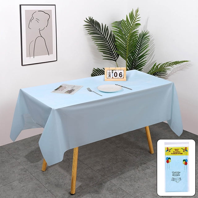 sdhkgrrt under $5 Disposable Tablecloth, Large Plastic Rectangle Table Cover,137x183cm Disposable Tablecloth,Wipe Clean Party Tablecloth Covers,Heavy Duty Plastic Table Protection