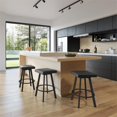 thumbnail image 2 of Amisco Sinclair 25.25" Faux Leather Swivel Counter Stool in Black, 2 of 3