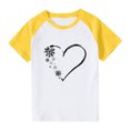 thumbnail image 2 of Feancey T-Shirts pour Tout-Petits Garçons Filles Manches Courtes Décontracté T-Shirt Graphique à Imprimé Cœur Enfants Été T-Shirt Coupe Ample Col Ras du Cou Hauts Mignons Rabais de 90 Liquidation Jaune 11 Ans, 2 of 10