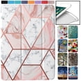 thumbnail image 1 of iPad 10.9 Inch Air 5th Air 4th [ Air 5 2022 Air 4 2020 ] A2588 A2316 MYFQ2LL/A MYFP2LL/A MYFN2LL/A MYFQ2LL/A Lightweight Smart Adjustable Stand Feature Printed Flip Case - Marble Pink, 1 of 8