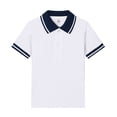 thumbnail image 1 of WEIYLL Polo Shirts for Boys Short Sleeve Button Down Patchwork Closure Comfortable Soft Fabric Graphic Tops for 5-6 Years, 1 of 2