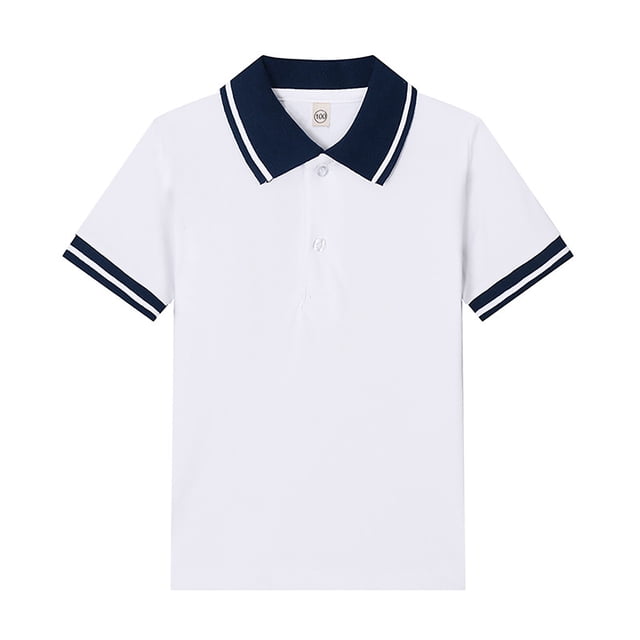 WEIYLL Polo Shirts for Boys Short Sleeve Button Down Patchwork Closure Comfortable Soft Fabric Graphic Tops for 5-6 Years