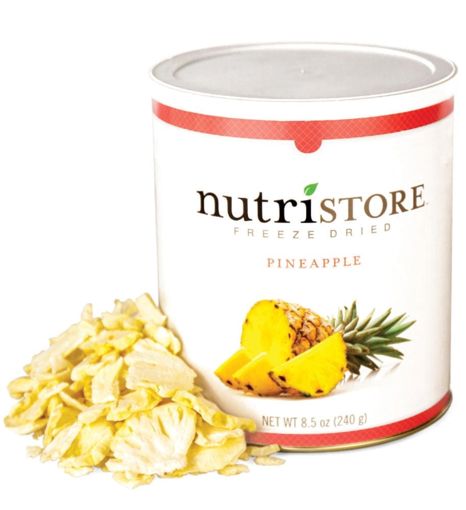 Ananas lyophilisés – Nutristore, boîte de conserve no 10