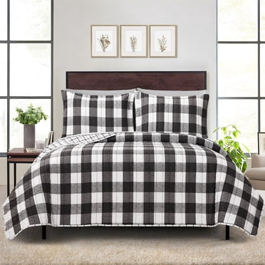 Mainstays Ensemble courtepointe et drap-housse légers tout-en-un - 7pièces, Lit 2 PL, Buffalo Check