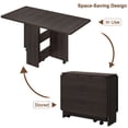thumbnail image 4 of Drop Leaf Table for Small Spaces, Movable & Foldable Dining Table with 2-Tier Storage Shelf, Extendable Dining Table for 4, Ideal for Kitchen Dining Room Apartment, 4 of 7