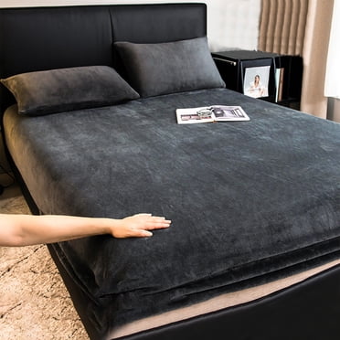 TUWABEII Ensemble de Draps en Micro-Polaire en Velours Peluche Extra Doux Grand Lit 3 Pcs Draps Micro-Peluche de Luxe Anti-Boulochage