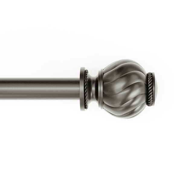 Mainstays 3/4" Pewter Marengo Knob Adjustable Single Curtain Rod Set, 30"-84"