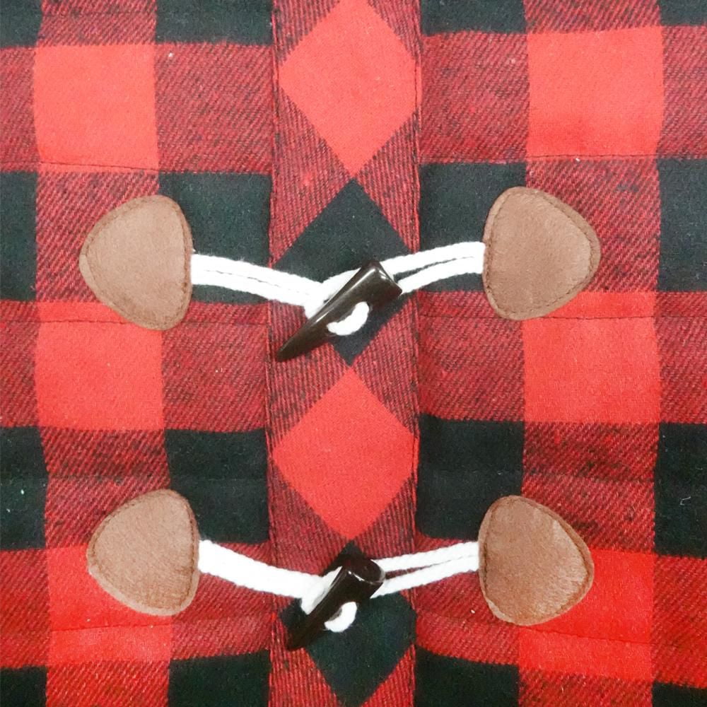 Holiday Time Vêtements pour chiens: Veste à capuche pour l'automne et l'hiver, tissu écossais rouge et noir, taille XS-XL