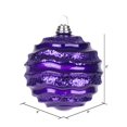 thumbnail image 2 of Vickerman M132126 Plum Candy Glitter Wave Ball Ornament - 8 in., 2 of 2