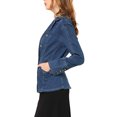 thumbnail image 4 of INSPIRE CHIC Veste en Denim Décontractée pour Femme à Revers, Manches Longues, avec Poches, 4 of 6