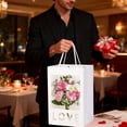 thumbnail image 4 of Paper G Ift Bag, Day Gift for Girlfriend Flower Tote Bag Transparent Window Opening Gift Bag, 4 of 6
