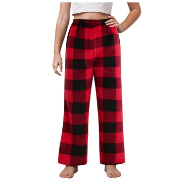 Hfolob Girl Pants Children'S Fashion Casual Plaid Loose Sport Plaid Pajama Pants Trousers Pajama Pants Sleepwear Plaid Pajamas