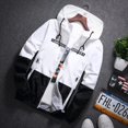 thumbnail image 1 of OmicGot Veste à Capuche Nouvelle Version Coréenne Printemps Automne Plus Hommes et Femmes Couples à Blocs de Couleur Veste pour Homme Décontractée Manteau Sectionnel Mince, 1 of 8