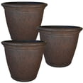 thumbnail image 1 of Sunnydaze Jardinière Pot de Fleurs Anjelica à Double Paroi Résistante aux Intempéries pour Patio, Jardin Ou Véranda Intérieur/extérieur - 24 Pouces - Fini Rouille - Lot de 3, 1 of 10