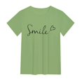 thumbnail image 3 of JIRNDf T-Shirts pour Femmes Hauts Tendance Été Printemps Mode Décontractée Imprimé Floral Manches Courtes T-Shirts Graphiques Mignons pour Femmes Chemises Vert P, 3 of 3