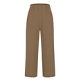 thumbnail image 4 of Dealovy Womens Cotton Linen Pants Plus Size Elastic High Waisted Solid Color Lightweight Summer Trousers, 4 of 6